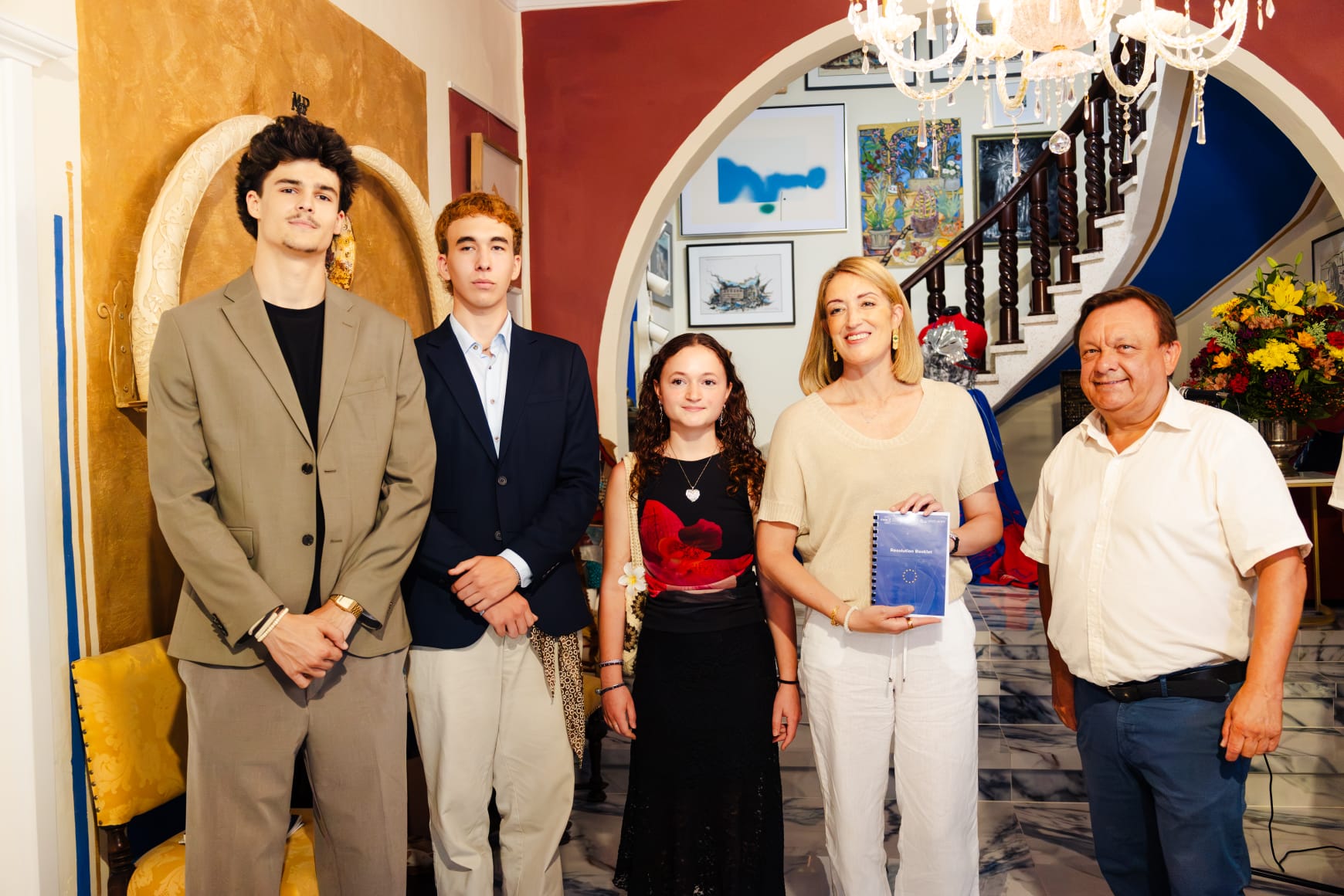 News | A Special Moment in Gozo: Presenting the iMEP 64 Resolution Booklet to President Roberta Metsola | Model European Parliament